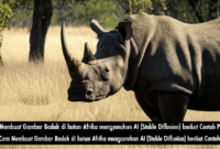 Cara Membuat Gambar Badak di hutan Afrika menggunakan AI (Stable Diffusion) berikut Contoh Prompt