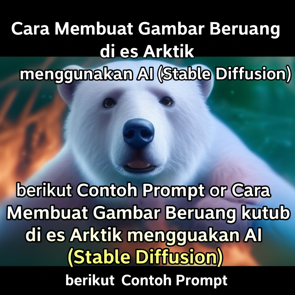 Cara Membuat Gambar Beruang kutub di es Arktik menggunakan AI (Stable Diffusion) berikut Contoh Prompt