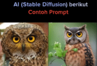 Cara Membuat Gambar Burung Hantu di hutan malam menggunakan AI (Stable Diffusion) berikut Contoh Prompt