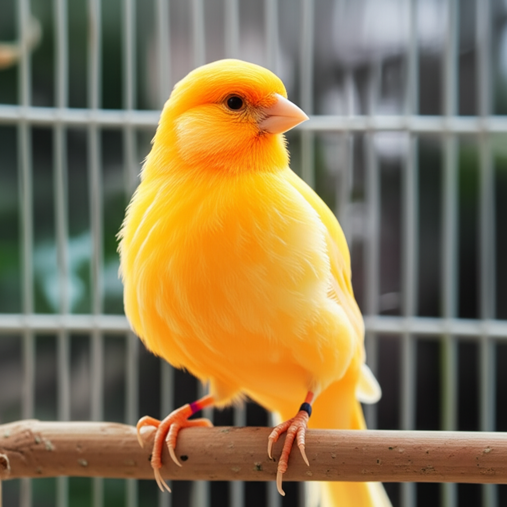 Cara Membuat Gambar Burung Kenari kuning di kandang menggunakan AI (DALL·E) berikut Contoh Prompt