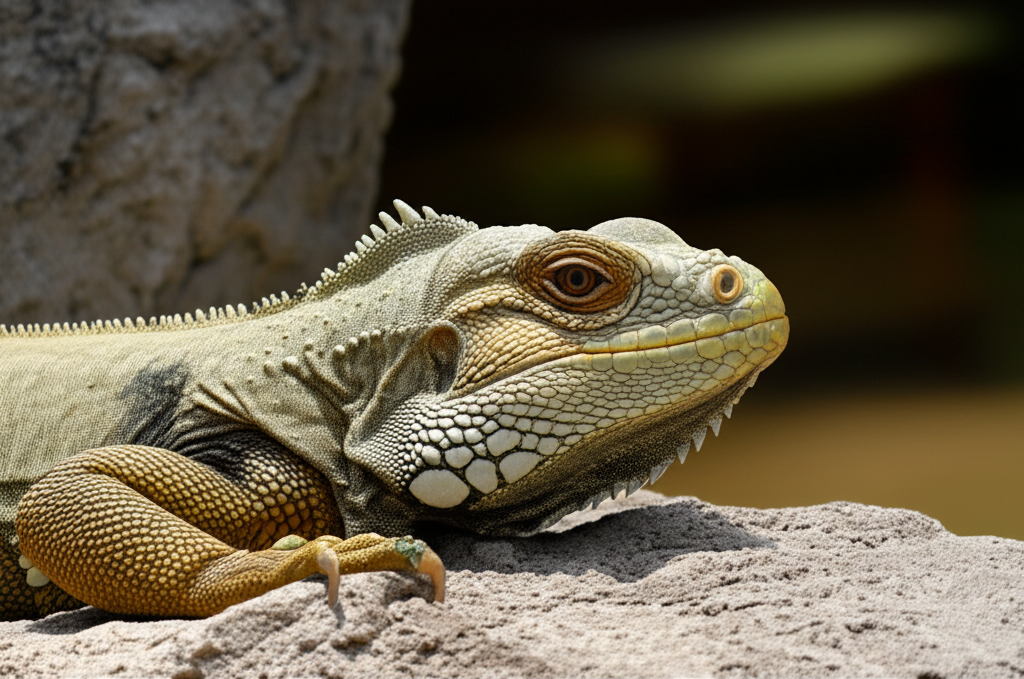 Cara Membuat Gambar Iguana berjemur di batu menggunakan AI (Stable Diffusion) berikut Contoh Prompt