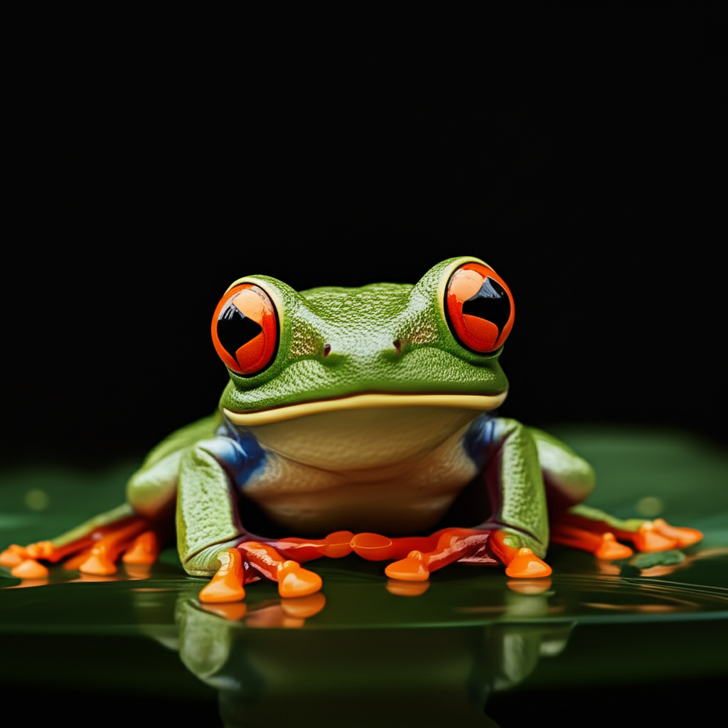 Cara Membuat Gambar Katak di daun teratai menggunakan AI (MidJourney) berikut Contoh Prompt