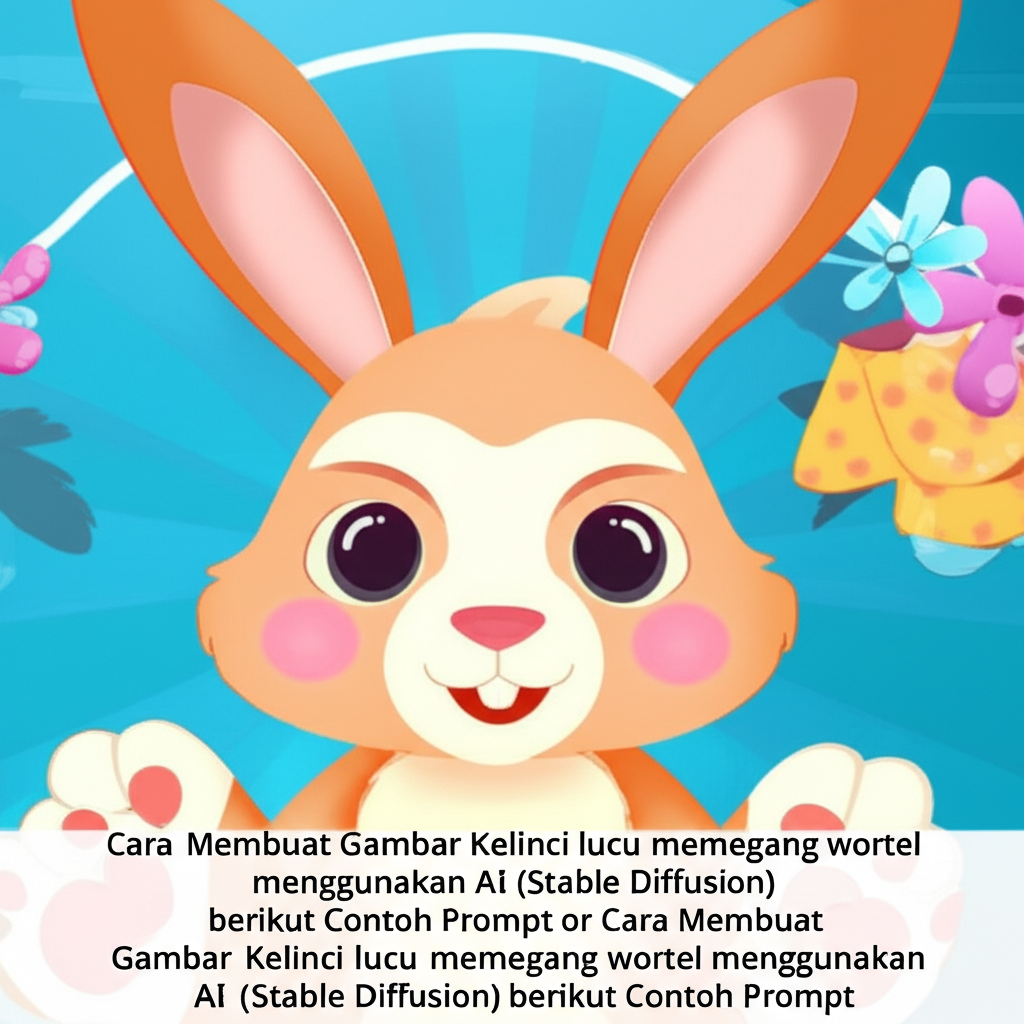 Cara Membuat Gambar Kelinci lucu memegang wortel menggunakan AI (Stable Diffusion) berikut Contoh Prompt