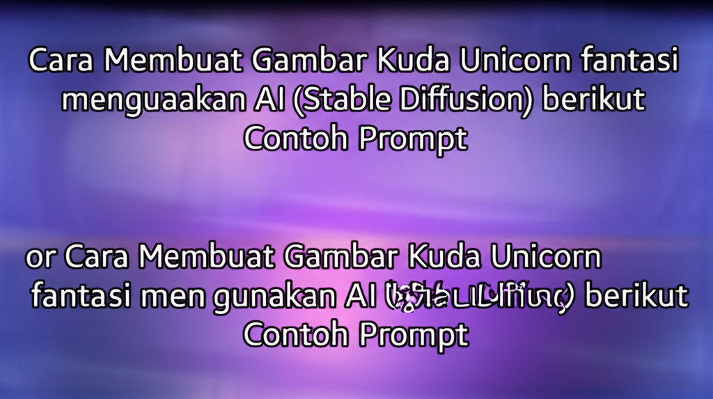 Cara Membuat Gambar Kuda Unicorn fantasi menggunakan AI (Stable Diffusion) berikut Contoh Prompt