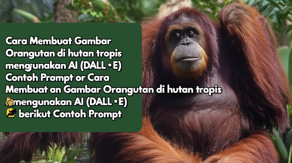 Cara Membuat Gambar Orangutan di hutan tropis menggunakan AI (DALL·E) berikut Contoh Prompt