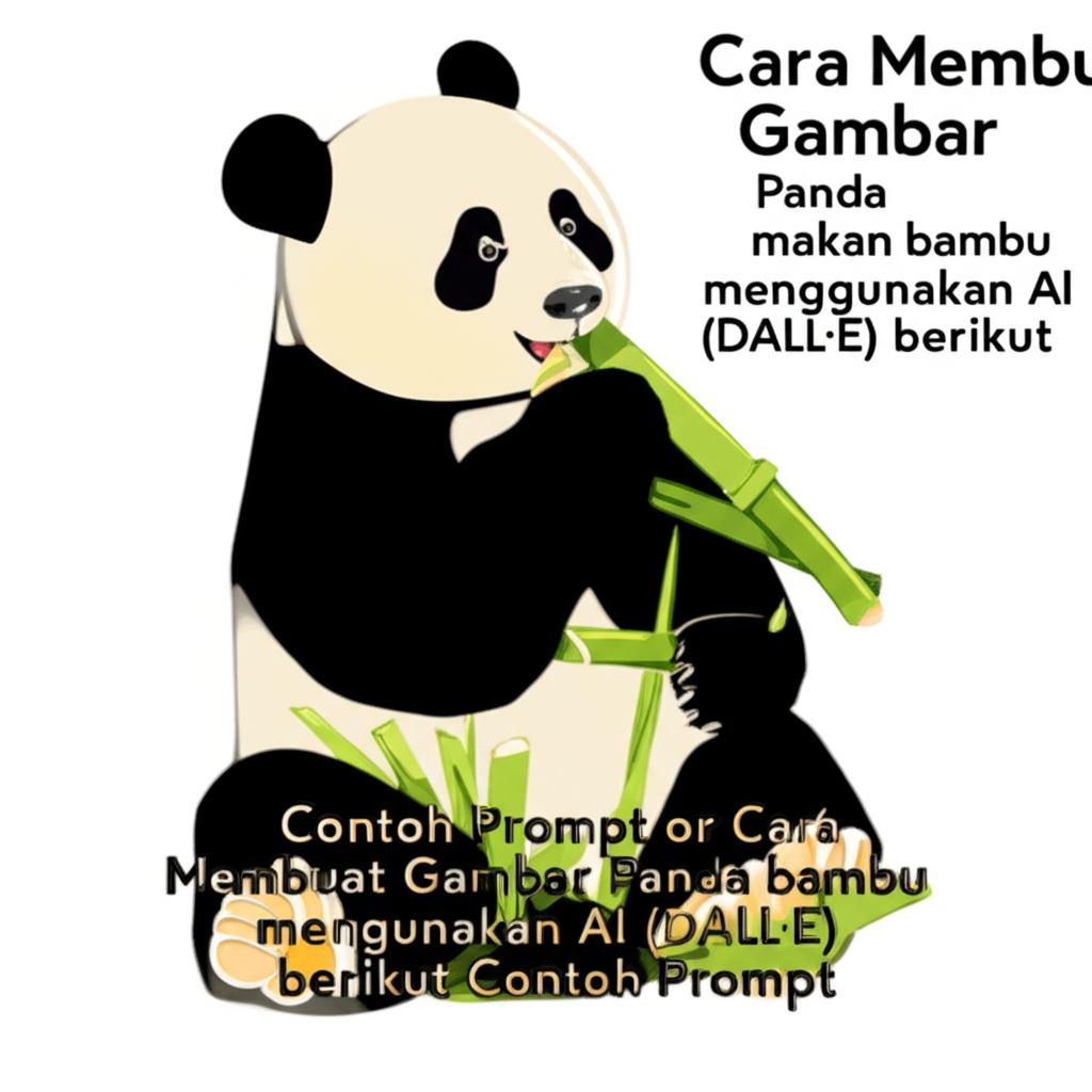 Cara Membuat Gambar Panda makan bambu menggunakan AI (DALL·E) berikut Contoh Prompt