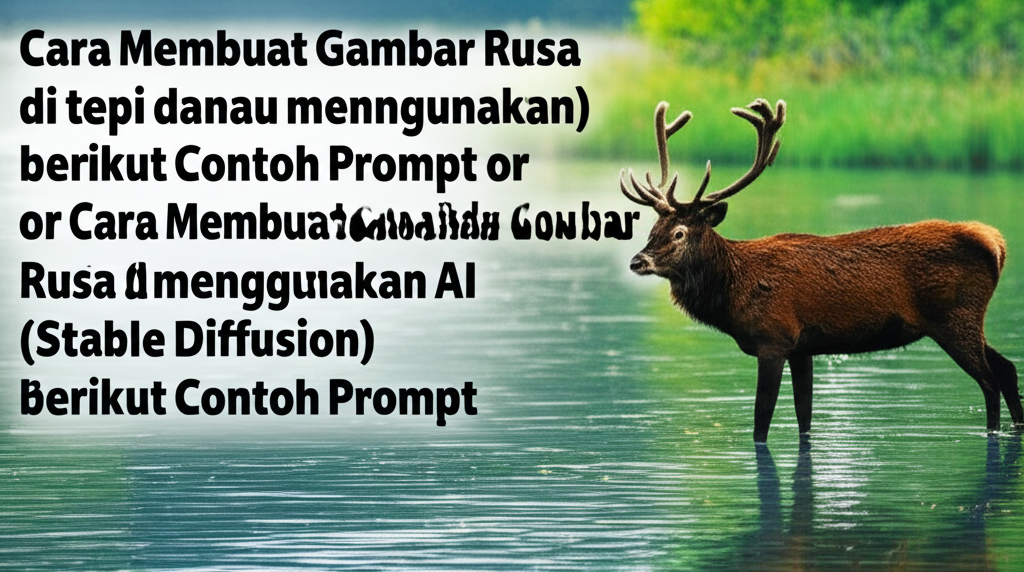 Cara Membuat Gambar Rusa di tepi danau menggunakan AI (Stable Diffusion) berikut Contoh Prompt