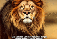 Cara Membuat Gambar Singa jantan dengan surai megah menggunakan AI (Stable Diffusion) berikut Contoh Prompt
